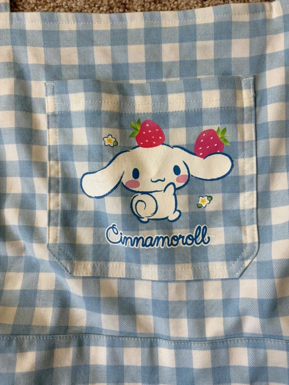 Cinnamoroll Sanrio Gingham Strawberry Ruffle Shortalls Womens XL Kawaii Picnic
